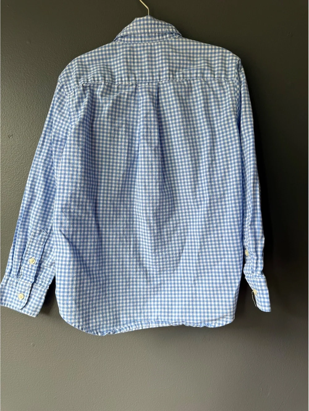 Ralph Lauren Boys Blue Gingham Button-Down Shirt Size 5